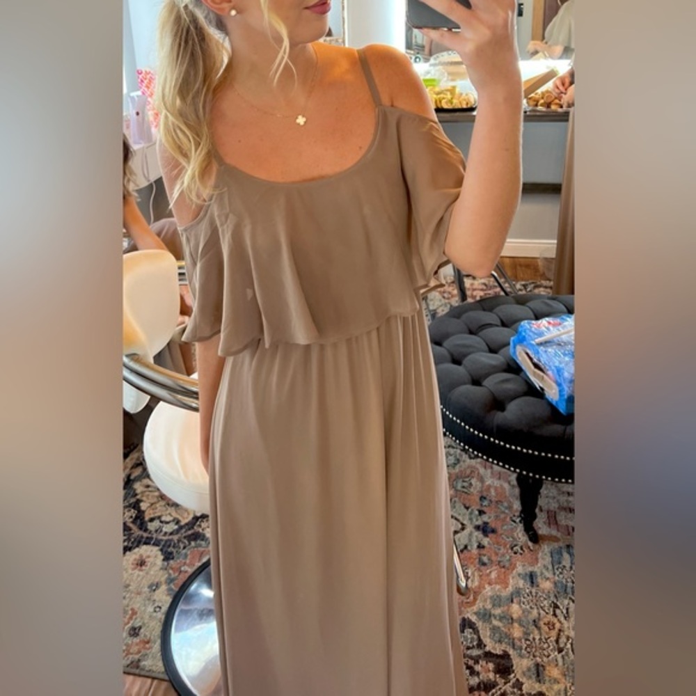 SHOW ME YOUR MUMU - Caitlin Ruffle Maxi Dress ~ Dune Chiffon